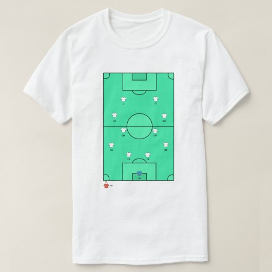 Aangepaste 442 voetbalopstelling teamrooster bord t-shirt (Design voorkant)