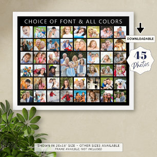 Aangepaste 45 fotocollage gepersonaliseerd poster