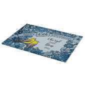 Aangepaste 45e Jubileum Sapphire Floral Bird Snijplank (Hoek)