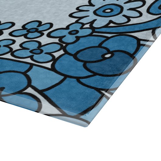 Aangepaste 45e Jubileum Sapphire Floral Bird Snijplank (Hoek)