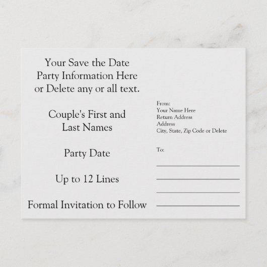 Aangepaste 45e Jubileum Uitnodigingen Save the Dat (Achterkant)