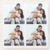 Aangepaste 4 collage-foto's glazen onderzetter (Voorkant)