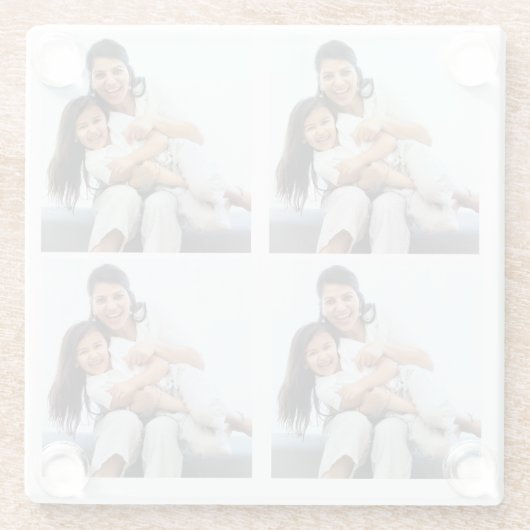 Aangepaste 4 collage-foto's glazen onderzetter (Achterkant)
