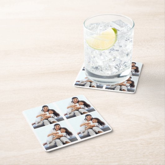 Aangepaste 4 collage-foto's kartonnen onderzetters (Insitu)