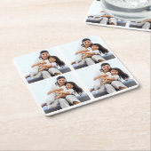 Aangepaste 4 collage-foto's kartonnen onderzetters (Schuin)