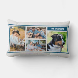 Aangepaste 4 familie fotocollage eenvoudig kussen