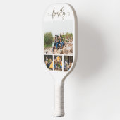 Aangepaste 4 familie fotocollage pickleball paddle (Links)