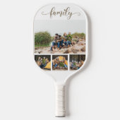 Aangepaste 4 familie fotocollage pickleball paddle (Voorkant)