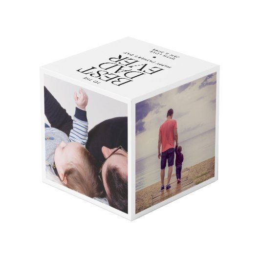 Aangepaste 4 foto Beste vader ooit Moderne Vaderda Kubus (Achter hoekig)