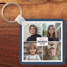 Aangepaste 4 foto collage Beste opa ooit Sleutelhanger