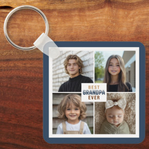 Aangepaste 4 foto collage Beste opa ooit Sleutelhanger