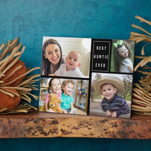 Aangepaste 4 foto collage beste tante ooit fotoplaat (Zijkant)
