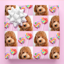 Aangepaste 4 foto collage cadeauverpakking vierkan