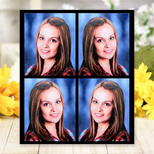 Aangepaste 4 foto collage gepersonaliseerd wandkleed