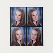 Aangepaste 4 foto collage gepersonaliseerd wandkleed (Voorkant)