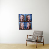 Aangepaste 4 foto collage gepersonaliseerd wandkleed (In situ)
