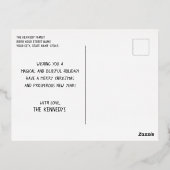 Aangepaste 4 foto collage Goud Zalig Kerstmis   Folie Feestdagen Briefkaart (Achterkant)