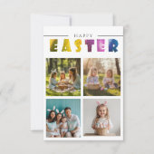 Aangepaste 4 foto collage kleurrijke Paas briefkaa Kaart (Voorkant)