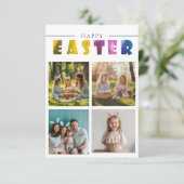 Aangepaste 4 foto collage kleurrijke Paas briefkaa Kaart (Staand voorkant)