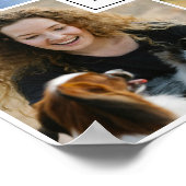 Aangepaste 4 foto collage met monogram en naam poster (Hoek)