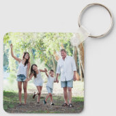 Aangepaste 4 foto collage moderne eenvoudige famil sleutelhanger (Achterkant)