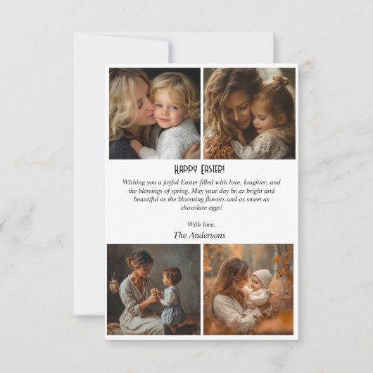 Aangepaste 4 foto collage Pasen ansichtkaarten Kaart (Voorkant)