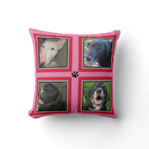 Aangepaste 4 foto collage-Rode frames-Roze