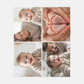 Aangepaste 4 foto collage Schattige baby Fleece Deken (Voorkant)
