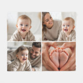 Aangepaste 4 foto collage Schattige baby Fleece Deken (Voorkant (Horizontaal))