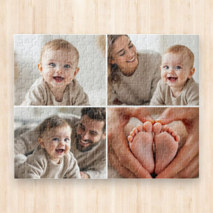 Aangepaste 4 Foto Collage Schattige Baby Legpuzzel