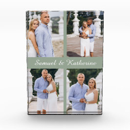 Aangepaste 4 Foto Collage Script Namen Foto Blok