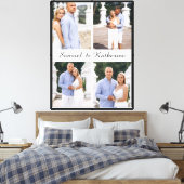 Aangepaste 4 Foto Collage Script Namen Uitgerekt Canvas Afdruk (Insitu (Slaapkamer))