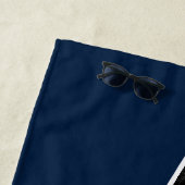 Aangepaste 4 foto-inkuilfilmstrip Navy Blue Strandlaken (In situ)