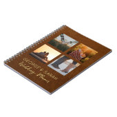 Aangepaste 4-foto leder en gouden weddingplanner notitieboek (Linkerzijde)