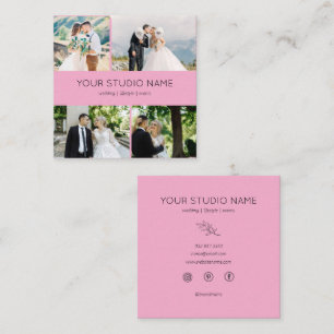 Aangepaste 4 foto minimalistische fotograaf vierkante visitekaartje