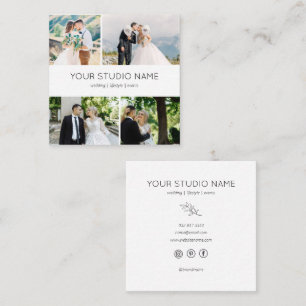 Aangepaste 4 foto minimalistische fotograaf vierkante visitekaartje