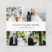 Aangepaste 4 foto minimalistische fotograaf vierkante visitekaartje (Voorkant)