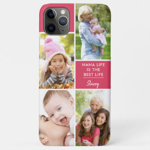 Aangepaste 4 Foto Oma Leven is het Beste Leven Roz Case-Mate iPhone Case