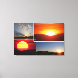 Aangepaste 4-foto Zonsondergangen Canvas Afdruk
