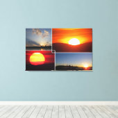 Aangepaste 4-foto Zonsondergangen Canvas Afdruk (Insitu (Houten vloer))