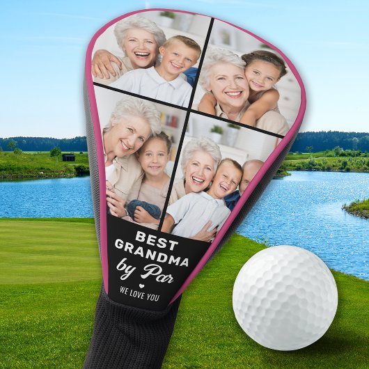 Aangepaste 4 Fotocollage BEST GRANDMA BY PAR Golfheadcover