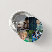 Aangepaste 4 fotocollage ronde button 3,2 cm (Voorkant /achterkant)