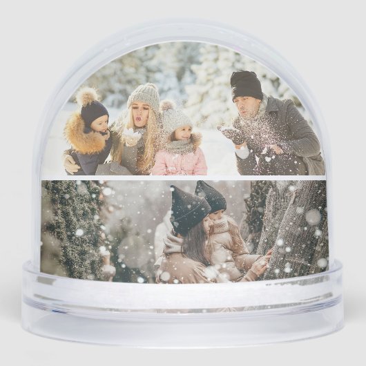 Aangepaste 4 fotocollage sneeuwbol (Voorkant)