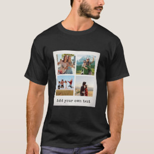 Aangepaste 4 Fotocollage T-shirt