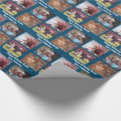 Aangepaste 4 fotofamilie met DIY-bericht BFF Cadeaupapier (Hoek)