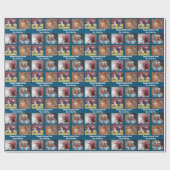 Aangepaste 4 fotofamilie met DIY-bericht BFF Cadeaupapier (Vlak)