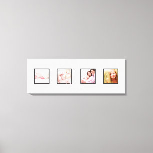 aangepaste 4-fotokaders DIY font+background Canvas Afdruk