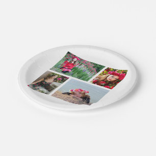 Aangepaste 4-fotokleur papieren bordje