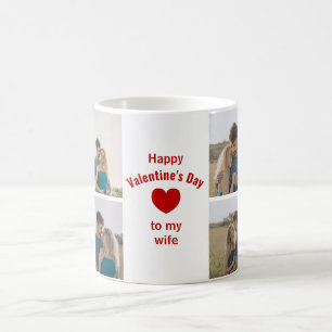 Aangepaste 4 foto's Gelukkig Valentijnsdag aan Koffiemok