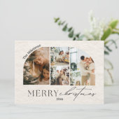Aangepaste 4 foto's Kerstmis Feestdagenkaart (Staand voorkant)